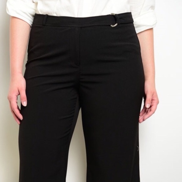 NEW Black Dress Pants Belt Attached Sizes 1X 2X - Picture 3 of 5